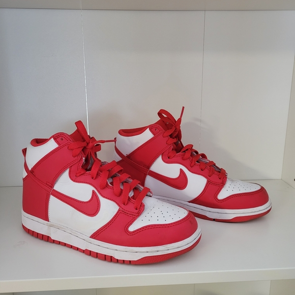 Nike Kids Red and White Sneakers - Picture 1 of 9